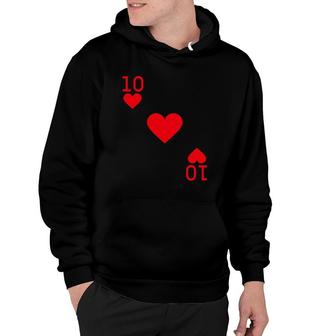 Ten Of Hearts Costume Halloween Deck Of Cards Hoodie | Mazezy