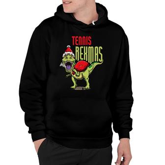 Tennis Rexmas Trex Dinosaur Christmas Holiday Tennis Hoodie | Mazezy