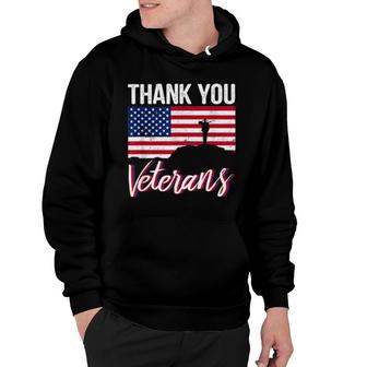 Thank You Veterans Thank You For Your Service Usa Flag Hoodie | Mazezy