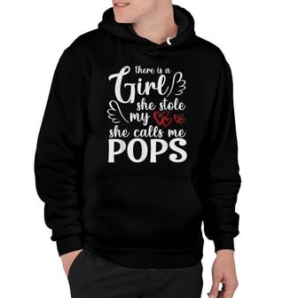 There Is A Girl She Stole My Heart She Calls Me Pops Grandpa Hoodie | Mazezy