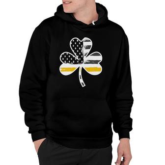 Thin Gold Line St Patrick's Day Shamrock Dispatch Flag Hoodie | Mazezy