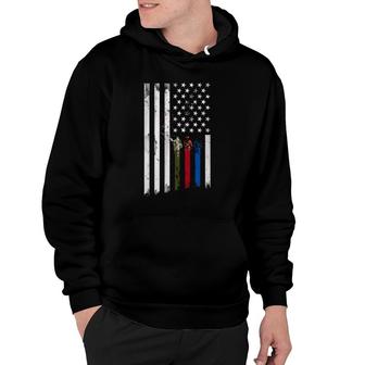 Thin Green Red Blue Line American Flag Hoodie | Mazezy AU