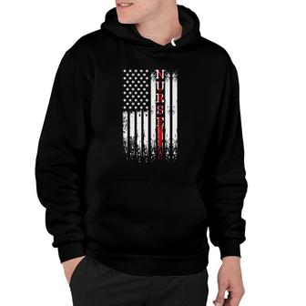 Thin Red Line Nurse Registered Nurse Hoodie | Mazezy