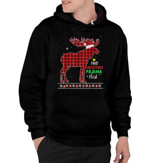 This Is My Christmas Moose Red Plaid Matching Family Hoodie | Mazezy