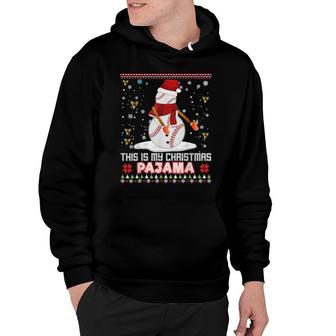 This Is My Christmas Pajama Baseball Santa Elf Hoodie | Mazezy