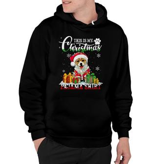 This Is My Christmas Pajama Santa Corgi Christmas Lights Hoodie | Mazezy