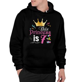 This Princess Is 7 Years Old 7Th Happy Birthday To Me Girl Hoodie | Mazezy