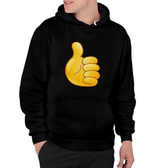 Thumbs Up Hand Sign Emoticon Hoodie | Mazezy