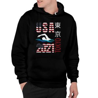 Tokyo Olympics 2021 Usa Team Swimming American Flag Hoodie | Mazezy