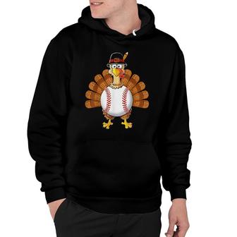 Turkey Baseball Thanksgiving Thankful Boys Hoodie | Mazezy