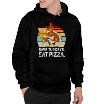 Turkey Thanksgiving Save Turkeys Eat Pizza Boys Hoodie | Mazezy