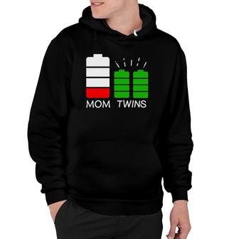 Twin Mom Low Battery Tired Mom Of Twins Hoodie | Mazezy