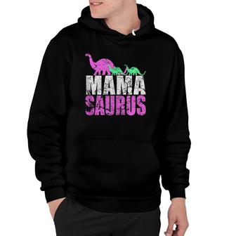 Twin Mom Mother's Day Gift Mama Saurus Dinosaur Graphic Hoodie | Mazezy