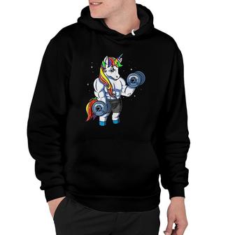 Unicorn Weightlifting - Rainbow Unicorn Gym Women Hoodie | Mazezy
