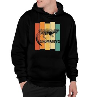 Uromastyx Reptile Spiny Tailed Lizard Retro Colors Hoodie | Mazezy