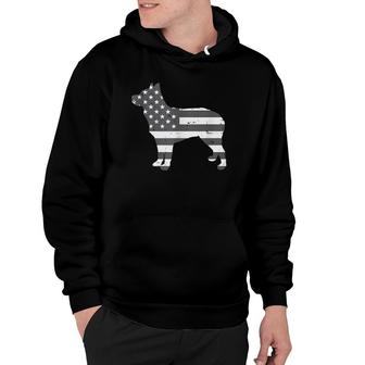Us Flag Heeler Vintage Pet Red Blue Cattle Dog Patriot Gift Hoodie | Mazezy