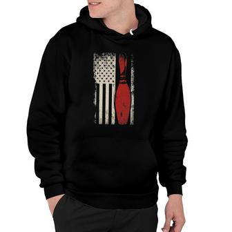 Usa Flag Patriotic American Bowler Gift Bowling Pins Bowling Hoodie | Mazezy