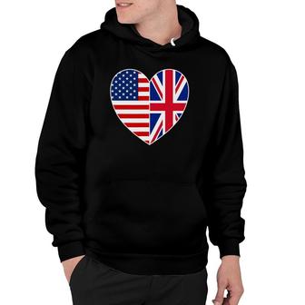 Usa Uk Flag Heart Tee Patriotic Fourth Of July Hoodie | Mazezy UK
