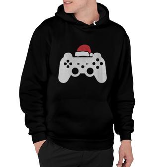 Videogame Controller Santa Hat Christmas Gaming Xmas Gamer Hoodie | Mazezy