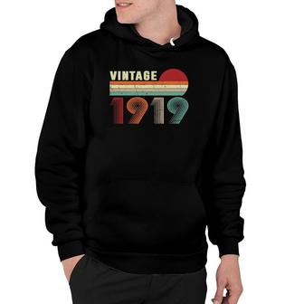 Vintage 1919 Funny 102 Years Old Men, Women 102Nd Birthday Hoodie | Mazezy