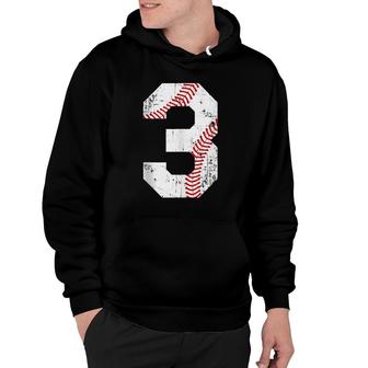 Vintage Baseball 3 Jersey Number Hoodie | Mazezy
