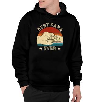 Vintage Best Papa Ever Fist Bump Funny Grandpa Father's Day Hoodie | Mazezy