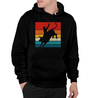 Vintage Bull Riding Rodeo Cowboy Western Bull Rider Gift Hoodie | Mazezy