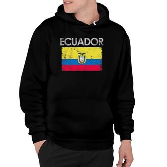 Vintage Ecuador Ecuadorian Flag Pride Gift Hoodie | Mazezy