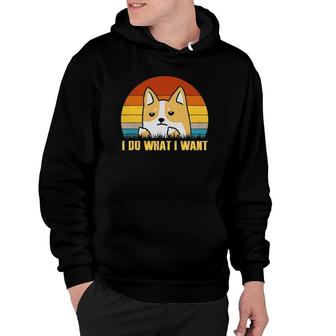 Vintage I Do What I Want Corgi Dad Mom Dog Pet Lover Hoodie | Mazezy