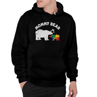 Vintage Mommy Bear Mother Autistic Kids Autism Awareness Mom Hoodie | Mazezy