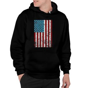 Vintage Retro July 4Th Distressed Patriotic American Flag Hoodie | Mazezy