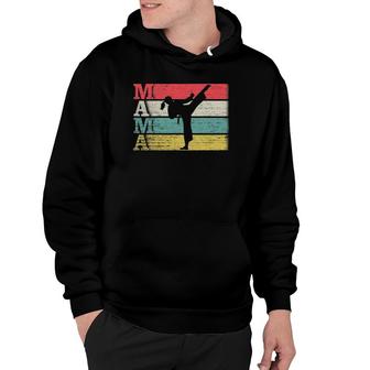 Vintage Retro Karate Mama Silhouette Funny Martial Art Lover Hoodie | Mazezy