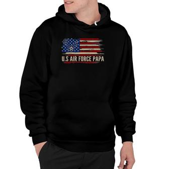 Vintage US Air Force Papa American Flag Veteran Gift Hoodie | Mazezy