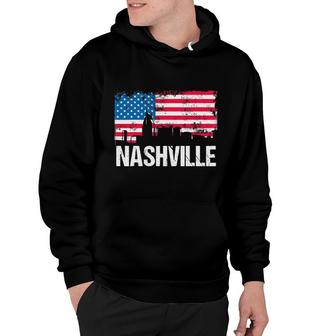 Vintage Us Flag American City Skyline Nashville Tennessee Hoodie | Mazezy