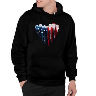 Volleyball Heart Art Usa American Flag For Volleyball Player Hoodie | Mazezy