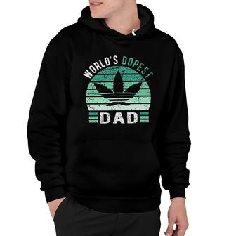 Weed Green Color Worlds Dopest Dad Funny Leaf Gift For Men Women Hoodie - Seseable