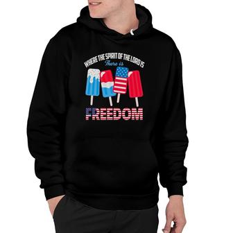 Where The Spirit Of The Lord Is Iced Cream 4Th Of July Flag Hoodie | Mazezy
