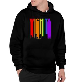 Wichita Kansas Downtown Rainbow Skyline Lgbt Gay Pride Hoodie | Mazezy
