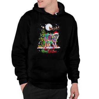 Wolf Animal Merry Christmas Animal Lover Hoodie | Mazezy