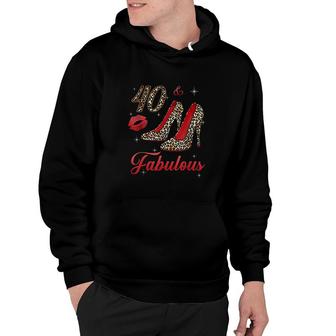 Women 40 And Fabulous Leopard High Heels Happy 40th Birthday Hoodie - Seseable