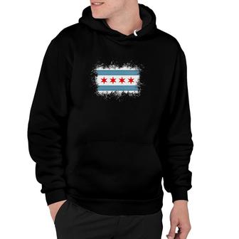 Womens Chicago Flag Stylish Paint Splash Chicago Hoodie | Mazezy