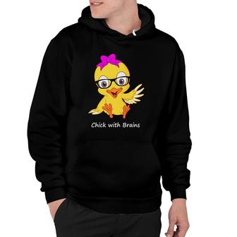 Womens Chick With Brains For Smart Intelligent Girls Women Hoodie | Mazezy