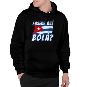 Womens Funny Cuban Saying Havana Cuba Flag Asere Que Bola V-Neck Hoodie | Mazezy