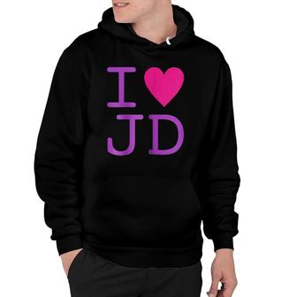 Womens I Love Jd Heart Funny Jd Gift Hoodie | Mazezy
