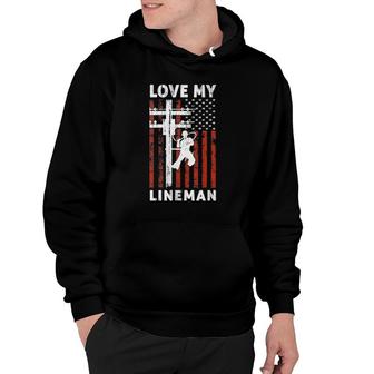 Womens I Love My Lineman Usa Flag 4Th Of July Tank Top Hoodie | Mazezy