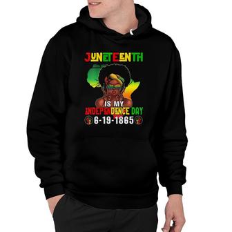 Womens Juneteenth Independence Day Afro Melanin Natural Hair Womens V-Neck Hoodie | Mazezy