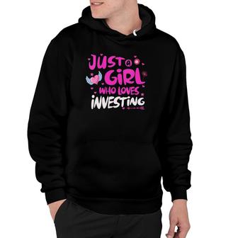 Womens Just A Girl Who Loves Investing V-Neck Hoodie