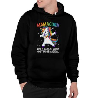Womens Mamacorn Dabbing Unicorn Mama Funny Mothers Day Gift Hoodie | Mazezy