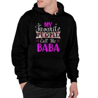 Womens My Favorite People Call Me Baba Tee For Mothers Women V-Neck Hoodie | Mazezy