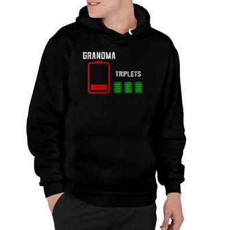 Womens New Grandma Of Triplets Grandmother Pregnancy Announcement Hoodie | Mazezy